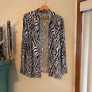 Zebra Print Women's Cardigan, L